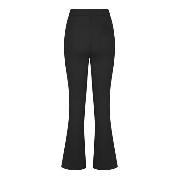 hopeusnice Women'S Pants Solid Color Yoga Pants Flared Pants Casual Beach Fashion Summer Workout Vacation Elastic High Waist Lounge Pants Slim Black M