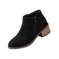 thumbnail image 1 of hopeusnice Women Suede Ankle Boots Side Zipper Closure Block Heel Design For Office Wear And Evening Occasions Black 36, 1 of 9