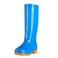 thumbnail image 1 of hopeusnice Women Tall Knee High Rain Boot Square Toe Waterproof Shoe For Farm Garden Work Blue 35, 1 of 5