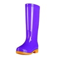 thumbnail image 1 of hopeusnice Women Tall Knee High Rain Boot Square Toe Waterproof Shoe For Farm Garden Work Purple 36, 1 of 5