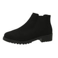 thumbnail image 1 of hopeusnice Women's Ankle Boots Chelsea Boots Low Heel Pull On Shoes Comfortable Chunky Heel Booties Fall Winter Soft Suede Shoes Black 40, 1 of 8
