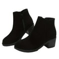thumbnail image 1 of hopeusnice Women's Ankle Boots Suede Low Heel Zipper Chunky Heel Booties Fall Winter Comfortable Block Heel Shoes Black 40, 1 of 9