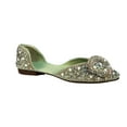 thumbnail image 1 of hopeusnice Women's Beaded Bow Flats Slip On Shoes Comfortable Wedding Party Bridal Dressy Flats for Women Green 38, 1 of 5