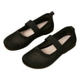 thumbnail image 1 of hopeusnice Women's Breathable Mesh Knitted Flat Shoes Comfortable Slip On Walking Shoes Low Heel Elastic Strap Soft Sole Flats Black 39, 1 of 5