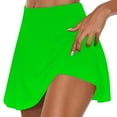 thumbnail image 1 of hopeusnice Women's Fake 2 Piece Skorts Gym Skirts Activewear Casual Beach Solid Color Fashion Summer Mini Skirt Pants Elastic High Waist Workout Vacation Green XL, 1 of 5