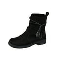 thumbnail image 1 of hopeusnice Women's Fashion Ankle Boots Slip on Side Zipper Round Toe Low Heel Ankle High Booties Fall Winter Comfortable Shoes Black 43, 1 of 7