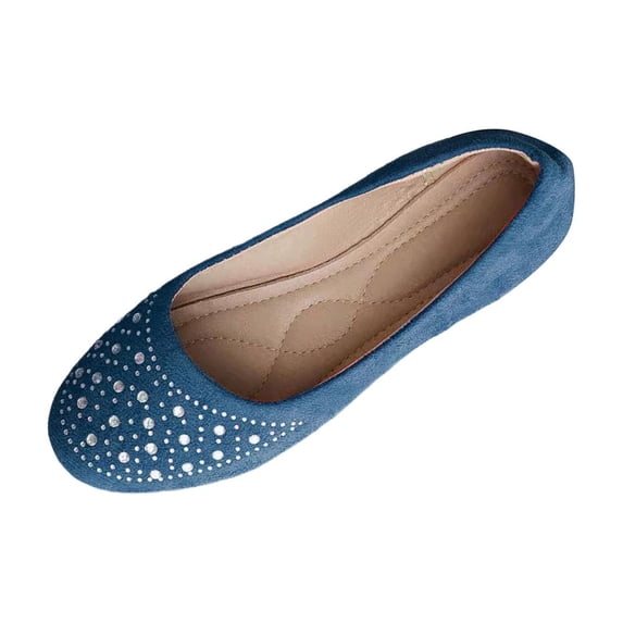 hopeusnice Women's Flats Flat Heel Easy To Match With Various Outfits Comfortable For Extended Walking Time Blue 43
