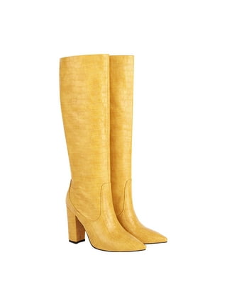 Womens Knee High Boots in Womens Boots | Yellow - Walmart.com Womens Knee High Boots in Womens Boots | Yellow - Walmart.com