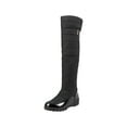 thumbnail image 1 of hopeusnice Women's Knee High Boots Winter Warm Snow Boots Padded Quilted Waterproof Boots Buckle Decor Comfortable Shoes Black 44, 1 of 7