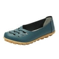 thumbnail image 1 of hopeusnice Women's Leather Loafers Flats Comfortable Breathable Slip on Shoes Summer Walking Shoes Soft Sole Low Heel Breathable Shoes Light Blue 43, 1 of 3