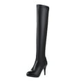 thumbnail image 1 of hopeusnice Women's Over The Knee Boots High Heel Pointed Toe Faux Leather Knee High Boots Stretch Slouch Boots Fall Winter Boots Black 35, 1 of 7