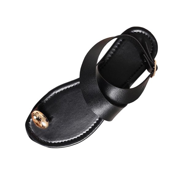 hopeusnice Women's Sandal Plus Size Available Comfortable Wear Versatile Style Ankle Strap Easy To Pair With Various Style Black 42