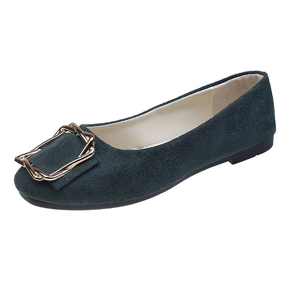 hopeusnice Women's Shoes Plus Size Available Flat Heel Versatile Design For Multiple Occasions High Quality Material For Lasting Army Green 36