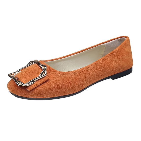 hopeusnice Women's Shoes Plus Size Available Flat Heel Versatile Design For Multiple Occasions High Quality Material For Lasting Orange 39