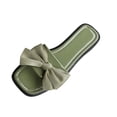 thumbnail image 1 of hopeusnice Women's Slippers Bow Accent Square Toe Flat Heel Support For All Day Wear Versatile Design For Multiple Uses Green 9, 1 of 9