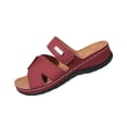 thumbnail image 1 of hopeusnice Women's Slippers Plus Size Available Open Toe Round Toe Sole Suitable For Vacation Trips And Beach Days Style Wine 5.5, 1 of 9