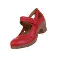 thumbnail image 1 of hopeusnice Women's Stylish Faux Leather Heeled Dress Pumps with Wide Straps Comfortable Breathable Slip-On Casual Shoes High Heels Thick Heels Sandals Red 38, 1 of 7