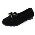 thumbnail image 1 of hopeusnice Women's Suede Bowknot Loafers Slip On Flats Comfortable Driving Shoes Loafer Flats Soft Sole Comfortable Walking Shoes Black 35, 1 of 4