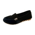 thumbnail image 1 of hopeusnice Women's Suede Loafers Slip On Flats Comfortable Driving Shoes Soft Sole Loafers Low Heel Flat Shoes Outdoor Indoor Walking Driving Black 39, 1 of 6