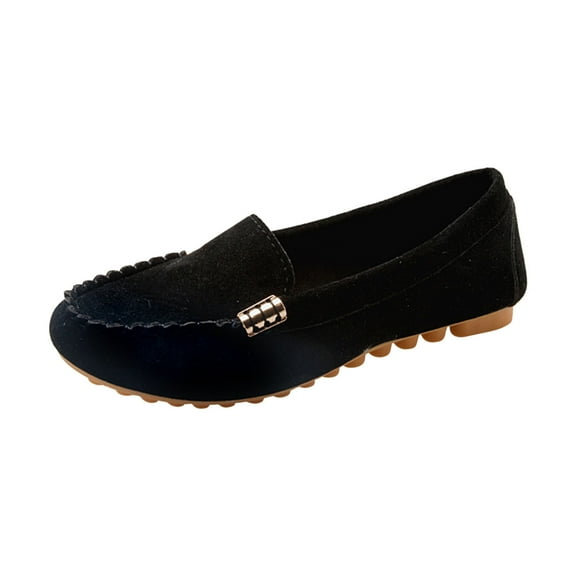 hopeusnice Women's Suede Loafers Slip On Flats Comfortable Driving Shoes Soft Sole Loafers Low Heel Flat Shoes Outdoor Indoor Walking Driving Black 40