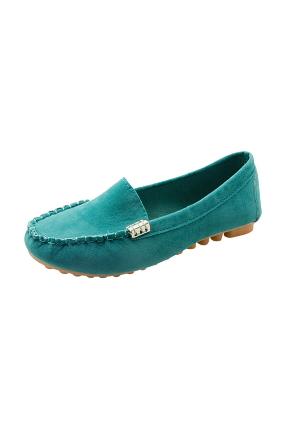 Women's Suede Loafers Slip On Flats Comfortable Driving Shoes Soft Sole Loafers Low Heel Flat Shoes Outdoor Indoor Walking Driving Green 36