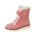 thumbnail image 1 of hopeusnice Women's Winter Boots Fuzzy Fleece Lined Lace Up Warm Ankle Boots Snow Boots Shoes Comfortable Suede Winter Boots Pink 39, 1 of 1