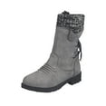 thumbnail image 1 of hopeusnice Women's Winter Boots Suede Ankle Boots Lace Up Warm Plush Lined Booties Comfortable Non-Slip Snow Boots Gray 42, 1 of 5