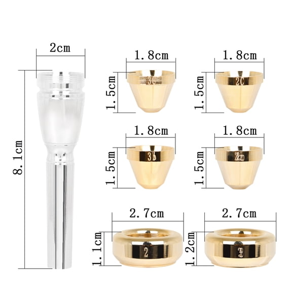 horn mouthpiece Trumpet Brass Silver Plated Trumpet Mouthpiece 3C 2C 2B 3B Horn Mouthpiece Trumpet Part for Beginners and Professional Players