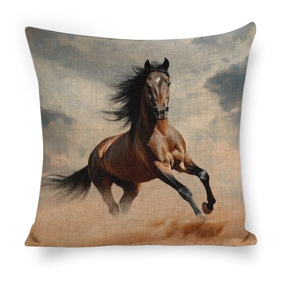 horse runninglinen toss pillowcase decoration pillowcase gifting preferred 18x18 inch cushion cover sofa pillowcase sofa bedroom living room car