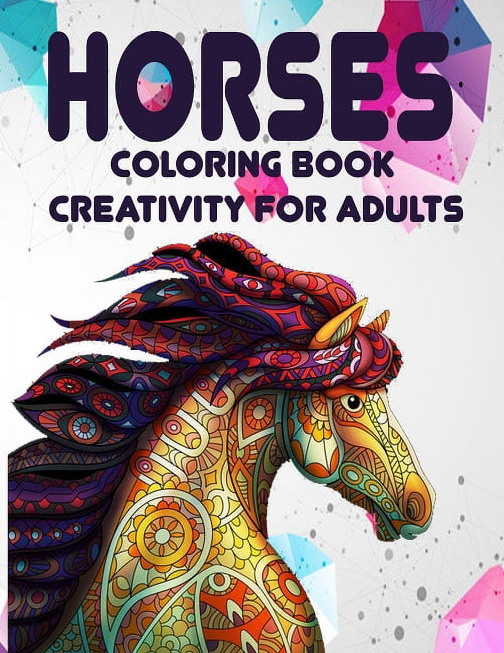 horses coloring book creativity for adults: Unicorn and Horse Coloring ...