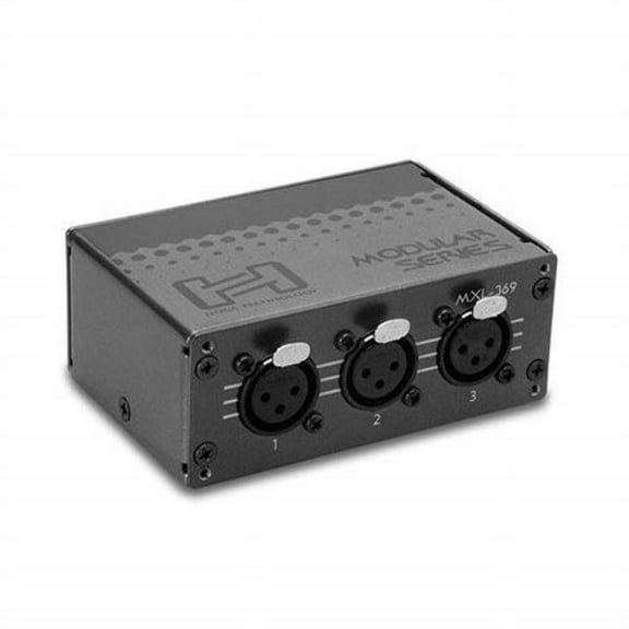 hosa mxl-369 patch bay module, 3-point, xlr3f to xlr3m