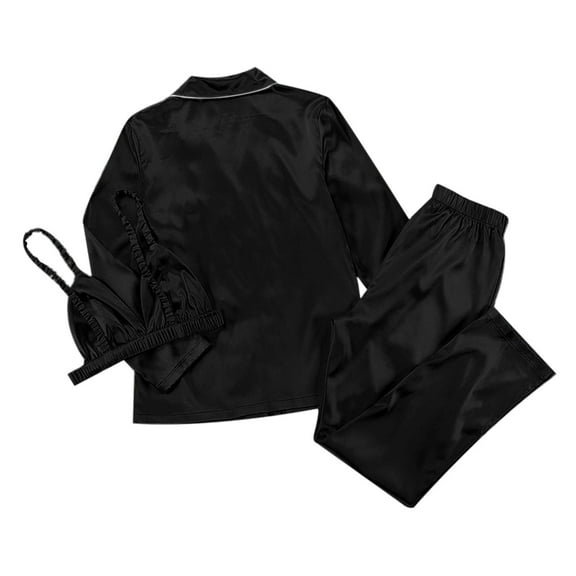 hospital recovery pajama sets for women post-surgery front button sleepwear Women's Pajama Set Silk Two Piece Long Sleeve With Pants