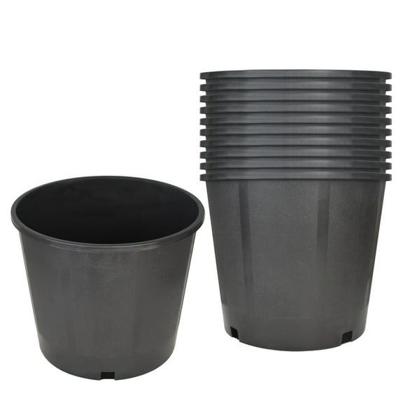 hostic 10-Pcs 11" 3 Gallon Seedling Pots Plastic Plant Pots Seedling Cups Nursery Pots Plant Containers