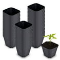 thumbnail image 1 of hostic 100 PCS Square Seedling Pots Nursery Pots Plastic Pot for Plant Suitable for Indoor and Outdoor Seedling Raising and Planting, 1 of 5