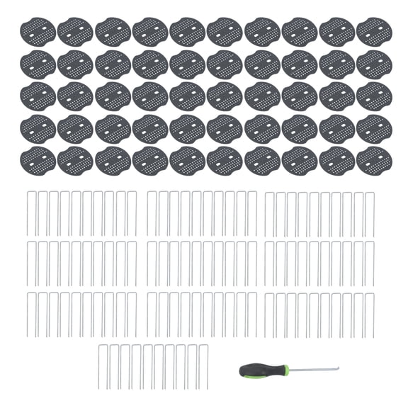 hostic 100Pcs 6" 11Gau Landscape Staples Garden Stakes Galvanized Sod Staples W/Gasket