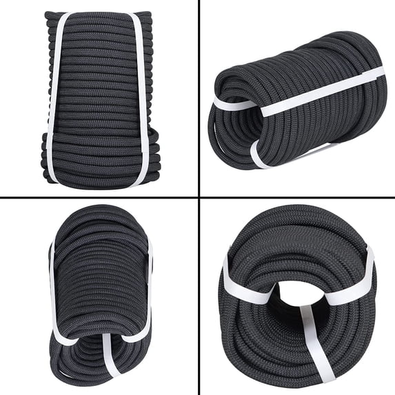 hostic 3/8 Inch 100 Feet Braided Rope 3520 LBS High Strength Polyester Rope Tree Work Rope for Swing Camping