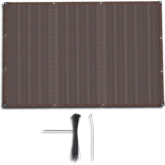 hostic 8ft x 12ft 90% Sun Shade Fabric with Grommets, Mocha Outdoor Canopy Cover for Patio Garden and Backyard Use