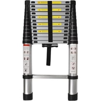 WRAKTOL 15.5 ft Telescoping Extension Ladder, Aluminum One-Button Slow ...