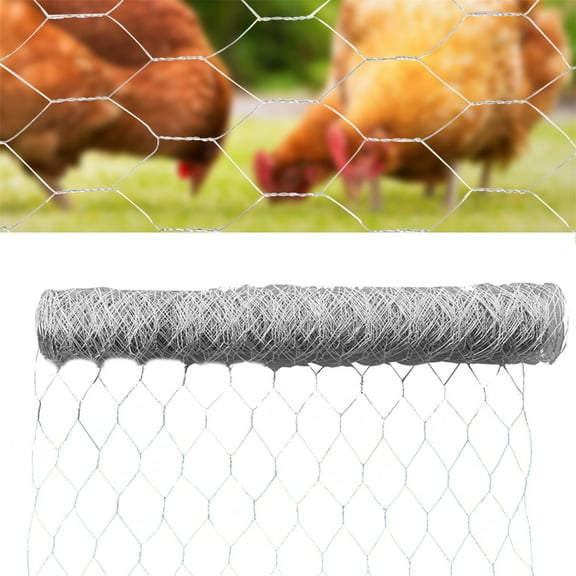 hostic Chicken Wire Netting Galvanized Wire Mesh Hexagonal for Poultry Garden Fencing Barrier 6FTx150FT