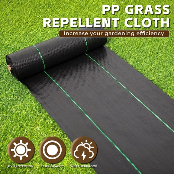 hostic Garden Weed Barrier Fabric Multi Size Heavy Duty Landscape Weed Blocking Plastic Roll Cloth Water Permeable 6FTx200FT