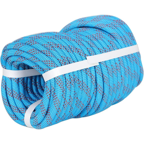 hostic High Force Braided Polyester Rope, Arborist Rigging Rope, (3/8” x 100’) Heavy Duty Rope for Hiking, Swing, Camping, Gardening, Red and Black