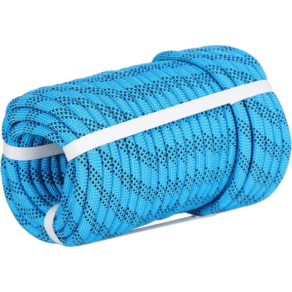 hostic High Force Braided Polyester Rope, Arborist Rigging Rope, (3/8” x 100’) Heavy Duty Rope for Hiking, Swing, Camping, Gardening, Red and Black