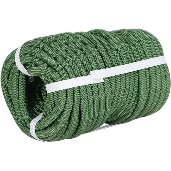 hostic High Force Braided Polyester Rope, Arborist Rigging Rope, (3/8” x 100’) Heavy Duty Rope for Hiking, Swing, Camping, Gardening, Red and Black