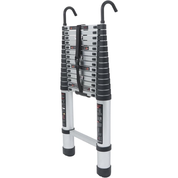 hostic telescoping Extension Ladder 14.5 FT, Folding Telescopic Aluminum Ladders with Hooks, Lightweight Collapsible Ladder Step for RV Roof Attic Home, 330 LB Capacity