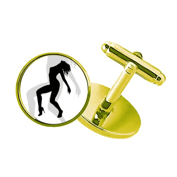 hot beauty girl women outline studded business metal cufflinks en