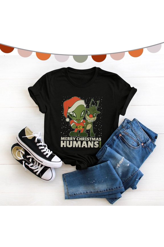 hot- new, Christmas with Alien and Reindeer - Merry Christmas Alien T-Shirt