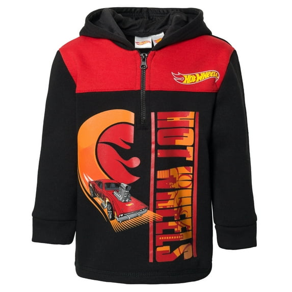 Hot Wheels Fleece Half Zip Hoodie Toddler to Big Kid