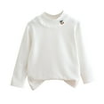 thumbnail image 1 of hotojiny 2-11 Y Toddler Girls Long Sleeve Shirts Soft Comfy Solid Crewneck Base Layer Tops Tees Cute Lace Trim Casual Undershirts, 1 of 3