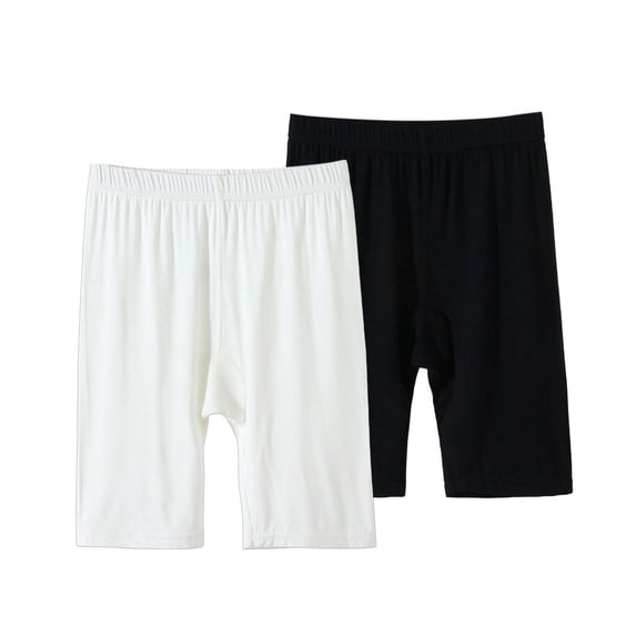 hotojiny 2 Pack Kids Biker Shorts Elastic Waist Basketball Athletic Short Pants Comfortable Boys Girls Everyday Bottoms 2-13 Y