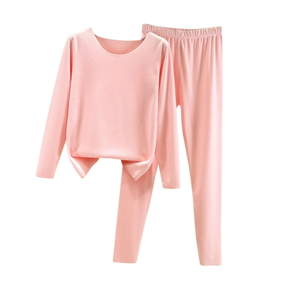 hotojiny 2 Piece Outfits for Women Crew Neck Long Sleeve Pullover with Elastic Waist Leggings Solid Color Thick Warm Pants Set